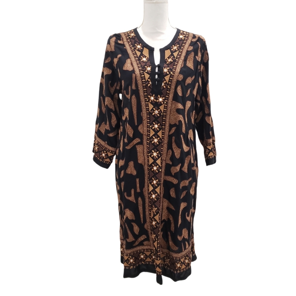 Soft Surroundings Anantara Black Embroidered Shift Dress Size Medium NWT - Picture 12 of 12